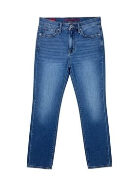 Lucky Brand Zoe High‎ Rise Straight Jeans Studded Blue Wash Women’s 28 Long